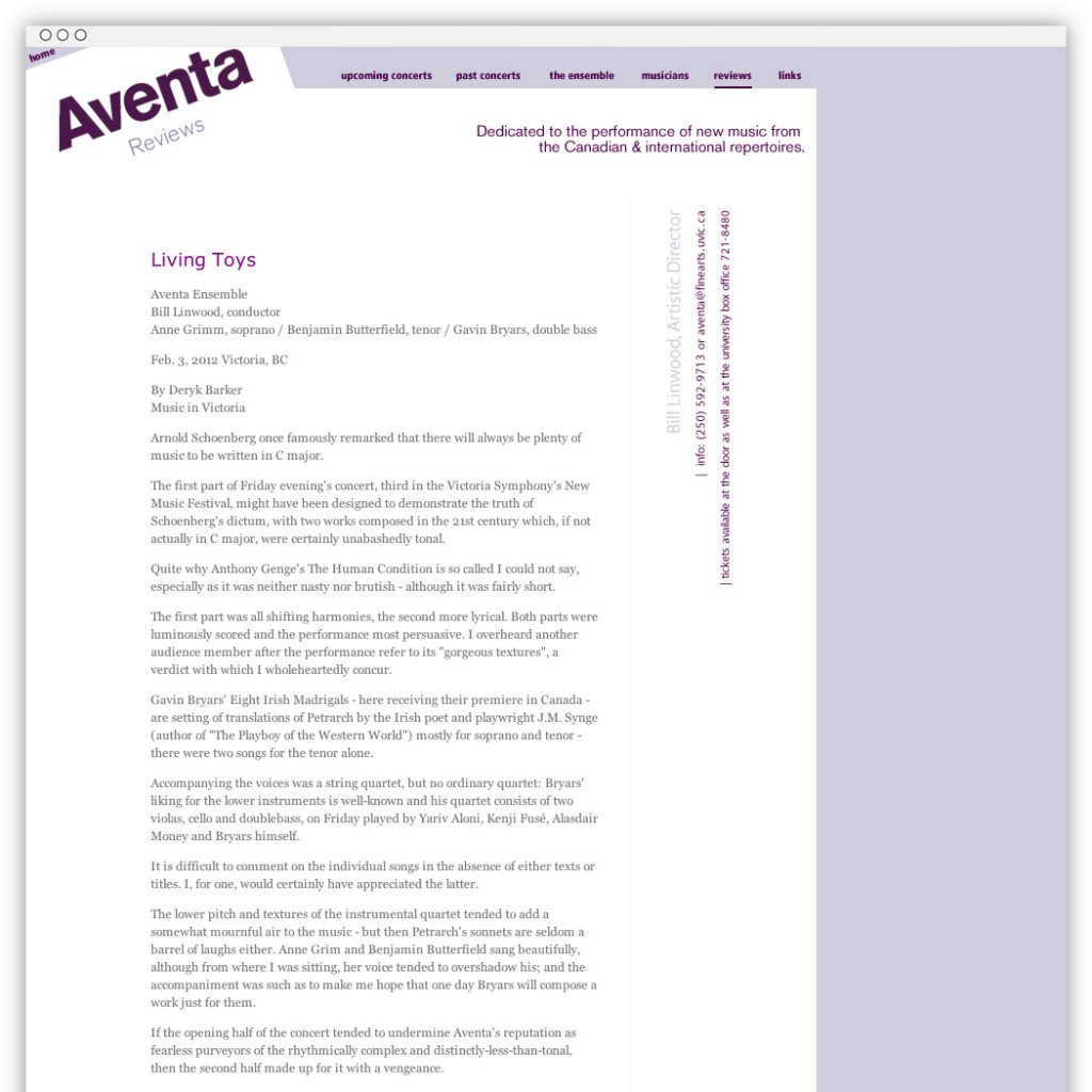 Aventa Ensemble reviews webpage