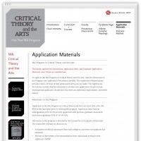 Critical Theory and the Arts materials webpage